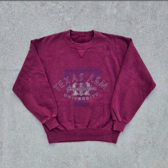 Texas A&M Mens Size M Red VTG University Sweatshirt - Picture 1 of 3